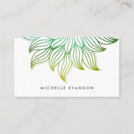 緑水色勾配フローラ曼荼羅 名刺