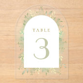 緑水色木葉表番号 アクリル招待状 (正面)