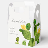 緑水色砂漠サボテン花モノグラム フェイバーボックス (オープン)