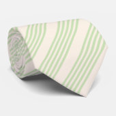緑淡い色のとベージュ5パターンストライプパターン ネクタイ (ロール)