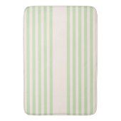 緑淡い色のとベージュ5パターンストライプパターン バスマット (正面縦)