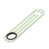 緑淡い色のと白のキャンディストライプ スピード栓抜き (正面アングル)