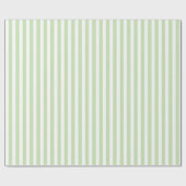 緑淡い色のと白のキャンディストライプ ラッピングペーパー (フラット)