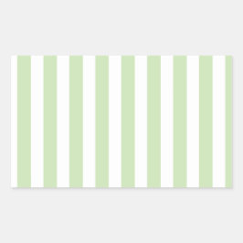 緑淡い色のと白のキャンディストライプ 長方形シール