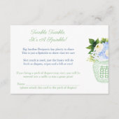 緑淡い色のと白の陳腐な赤ちゃんシャワー詩 エンクロージャーカード (正面)