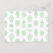 緑淡い色のと白の陳腐な赤ちゃんシャワー詩 エンクロージャーカード (裏面)