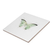 緑淡い色のと黒の蝶 タイル (側面)