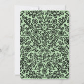 緑淡い色のと黒植物学フローラ30歳の誕生日 招待状 (裏面)
