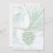 緑淡い色のの冬のパイン結婚コーン 招待状 (裏面)