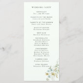 緑淡い色のの繊細な野の花ボホ結婚の プログラム (裏面)
