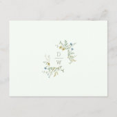 緑淡い色のの繊細な野結婚花の詳細 エンクロージャーカード (裏面)