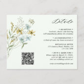 緑淡い色のの繊細な野結婚花の詳細 エンクロージャーカード (正面)