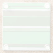 緑淡い色のストライプ色 ガラスコースター (裏面)