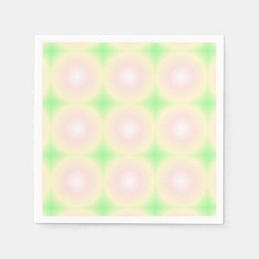 緑淡い色のバラ白3D光学勾配パターン スタンダードカクテルナプキン (正面)