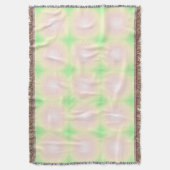 緑淡い色のバラ白3D光学勾配パターン スローブランケット (正面縦)