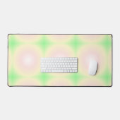 緑淡い色のバラ白3D光学勾配パターン デスクマット (キーボード&マウス)