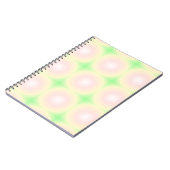 緑淡い色のバラ白3D光学勾配パターン ノートブック (左側)