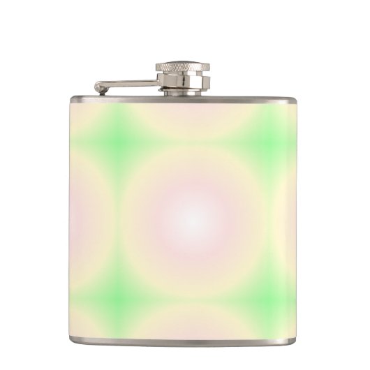 緑淡い色のバラ白3D光学勾配パターン フラスク (正面)