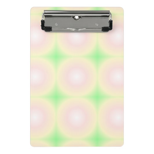 緑淡い色のバラ白3D光学勾配パターン ミニクリップボード (正面)