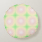 緑淡い色のバラ白3D光学勾配パターン ラウンドクッション (裏面)