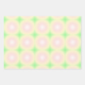 緑淡い色のバラ白3D光学勾配パターン ラッピングペーパーシート (正面2)