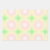 緑淡い色のバラ白3D光学勾配パターン ラッピングペーパーシート (正面)