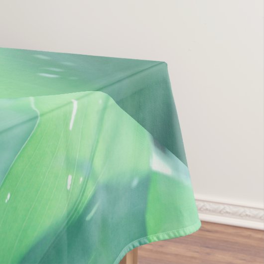 緑淡い色の植物の葉パターン テーブルクロス (インサイチュ)