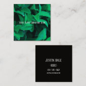 緑淡い色の植物葉感じ自然カード スクエア名刺 (正面/裏面)