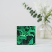 緑淡い色の植物葉感じ自然カード スクエア名刺 (スタンド正面)