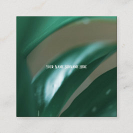 緑淡い色の植物葉感じ自然カード スクエア名刺