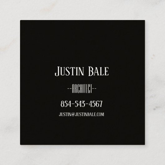 緑淡い色の植物葉感じ自然カード スクエア名刺 (裏面)