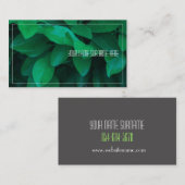 緑淡い色の植物葉感じ自然カード 名刺 (正面/裏面)