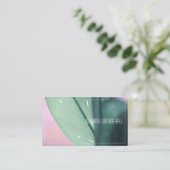 緑淡い色の植物葉感じ自然カード 名刺 (スタンド正面)