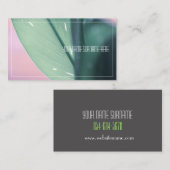 緑淡い色の植物葉感じ自然カード 名刺 (正面/裏面)