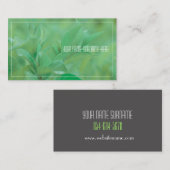 緑淡い色の植物葉感じ自然カード 名刺 (正面/裏面)