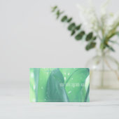 緑淡い色の植物葉感じ自然カード 名刺 (スタンド正面)