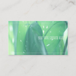 緑淡い色の植物葉感じ自然カード 名刺