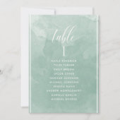 緑淡い色の水色着座計画カードゲスト名 (正面)