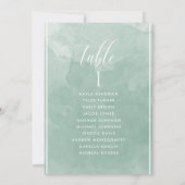 緑淡い色の水色着座計画カードゲスト名 (裏面)