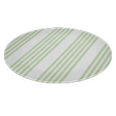 緑淡い色の白5パターンストライプ カッティングボード (角)