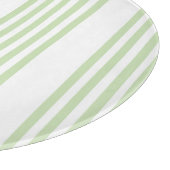 緑淡い色の白5パターンストライプ カッティングボード (角)