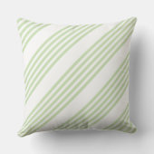 緑淡い色の白5パターンストライプ クッション (裏面)