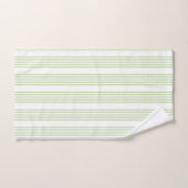 緑淡い色の白5パターンストライプ バスタオルセット (ハンドタオル)