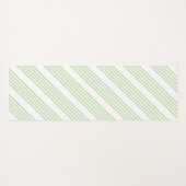 緑淡い色の白5パターンストライプ ヨガマット (裏面(横))