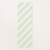 緑淡い色の白5パターンストライプ ヨガマット (裏面)