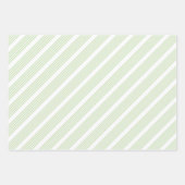 緑淡い色の白5パターンストライプ ラッピングペーパーシート (正面2)