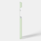 緑淡い色の白5パターンストライプ iPhoneケース (左側面)