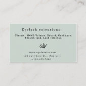 緑淡い色の美的ミニマリストのラッシュ 名刺 (裏面)