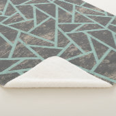 緑淡い色の色モザイク模様 シェルパブランケット (3/4)