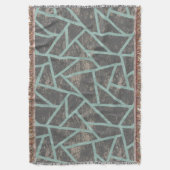 緑淡い色の色モザイク模様 スローブランケット (正面縦)